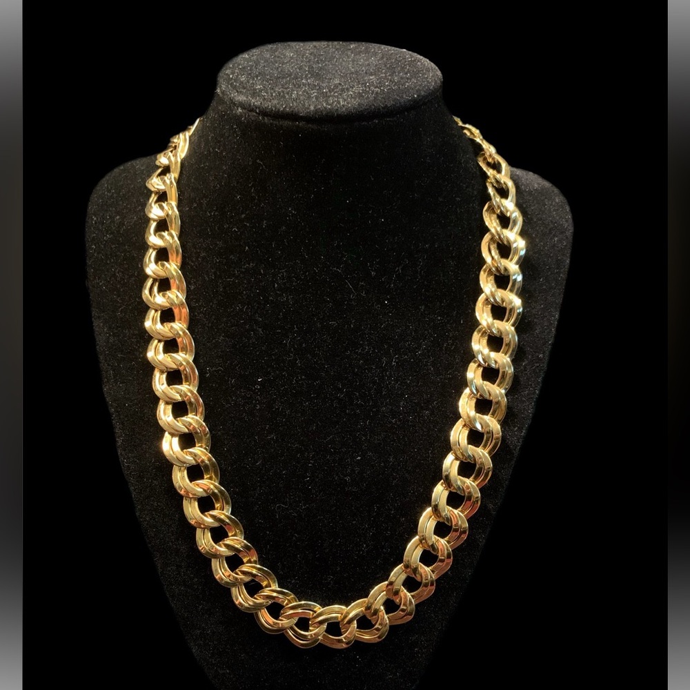 Vintage Monet Gold Double Link Necklace